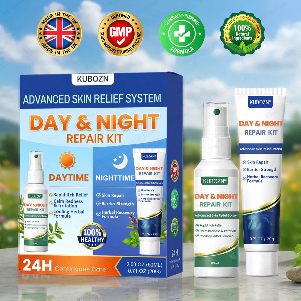 KUBOZN® Eczema Day & Night Repair System - 100% Steroid-Free Relief Duo for Intense Itch, Redness & Broken Skin (offer)